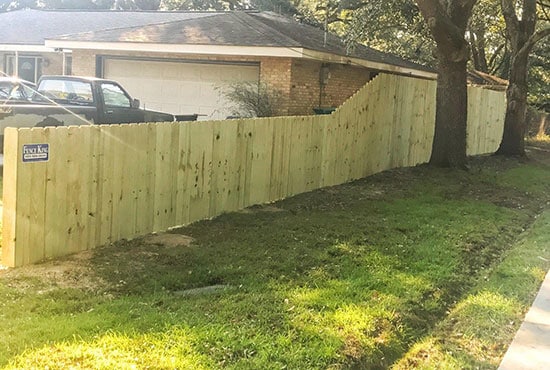 pressure treated pine privacy fence AFTER