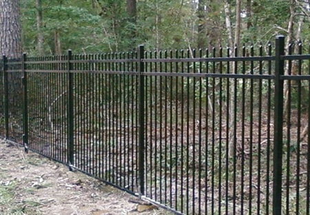 Re-enforced Double Wooden Gate with Portholes in Madisonville Fence Company